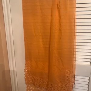 Egon Furstenberg Orange Silk Scarf NWT